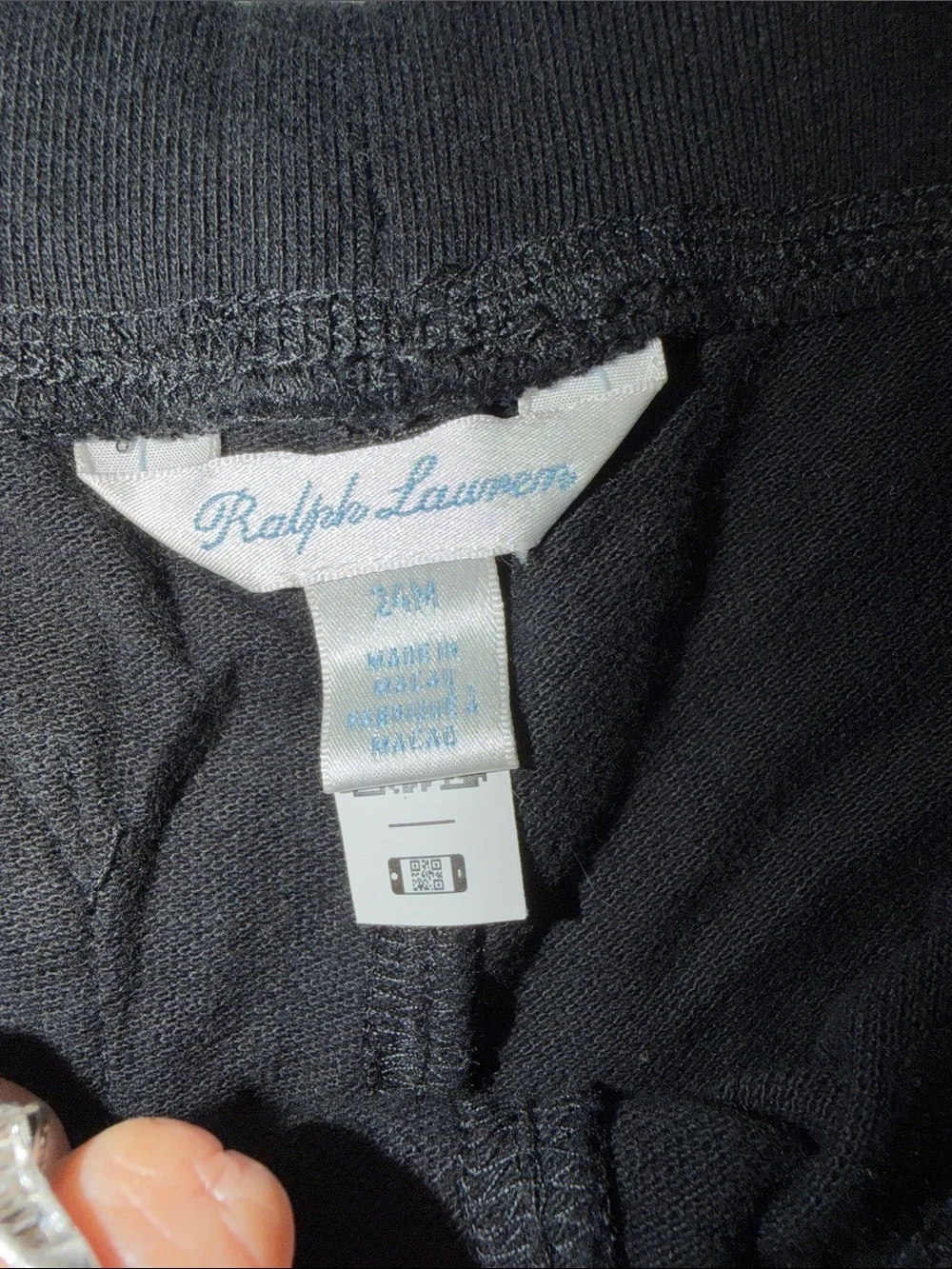 Ralph Lauren Black Pique Polo Shorts with White Pony